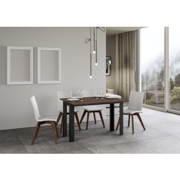 Linea Double Table - Klapptisch 120/200x45/90 cm Linea Double Eiche Natur Anthrazit Gestell