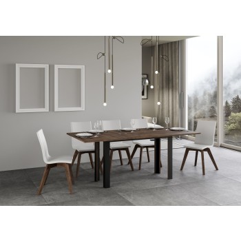 Linea Double Table - Klapptisch 120/200x45/90 cm Linea Double Eiche Natur Anthrazit Gestell