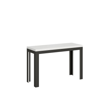 Linea Double Table - Klapptisch 120/200x45/90 cm Linea Double Eiche Natur Anthrazit Gestell