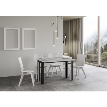 Linea Double Table - Klapptisch 120/200x45/90 cm Linea Double Eiche Natur Anthrazit Gestell