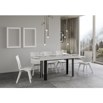 Linea Double Table - Klapptisch 120/200x45/90 cm Linea Double Eiche Natur Anthrazit Gestell