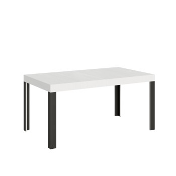 Linea Tisch – Ausziehbarer Tisch 90 x 160/264 cm, Gestell Linea Weiß Esche Anthrazit