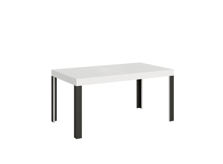 Linea Tisch – Ausziehbarer Tisch 90 x 160/264 cm, Gestell Linea Weiß Esche Anthrazit