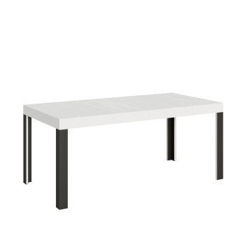 Linea Tisch – Ausziehbarer Tisch 90 x 180/284 cm, Gestell Linea Weiß Esche Anthrazit