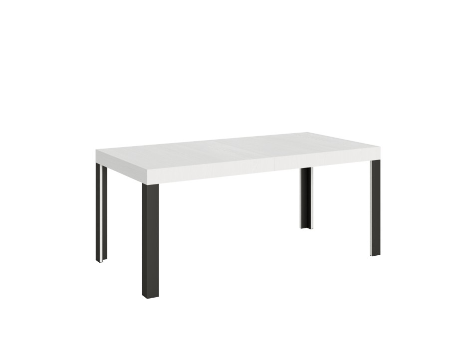 Linea Tisch – Ausziehbarer Tisch 90 x 180/284 cm, Gestell Linea Weiß Esche Anthrazit