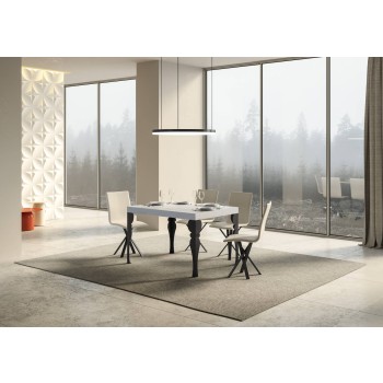 Paxon Anthrazit Tisch - Ausziehbarer Tisch 90X120/224 cm Paxon White Ash Anthrazit Gestell