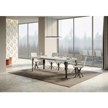 Paxon Anthrazit Tisch - Ausziehbarer Tisch 90X120/224 cm Paxon White Ash Anthrazit Gestell