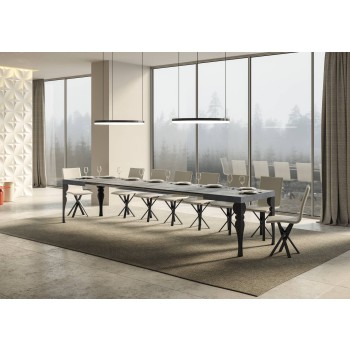 Paxon Anthrazit Tisch - Ausziehbarer Tisch 90x130/390 cm Paxon White Ash Anthrazit Gestell