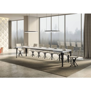 Paxon Anthrazit Tisch - Ausziehbarer Tisch 90x130/390 cm Paxon White Ash Anthrazit Gestell