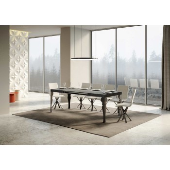 Paxon Anthrazit Tisch - Ausziehbarer Tisch 90X140/244 cm Paxon White Ash Anthrazit Gestell