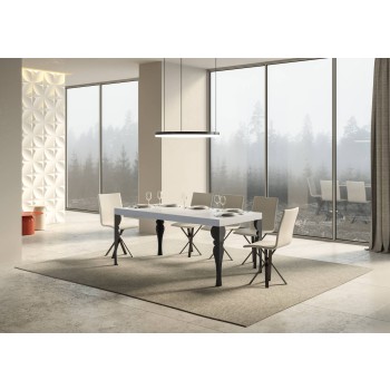 Paxon Anthrazit Tisch - Ausziehbarer Tisch 90x160/264 cm Paxon White Ash Anthrazit Gestell