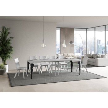 Paxon Anthrazit Tisch - Ausziehbarer Tisch 90x90/246 cm Paxon White Ash Anthrazit Gestell