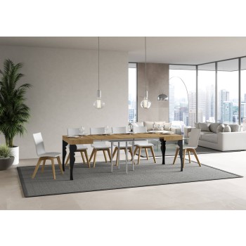 Paxon Anthrazit Tisch - Ausziehbarer Tisch 90x90/246 cm Paxon White Ash Anthrazit Gestell