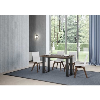 Tecno Double Table - Klapptisch 120/200x45/90 cm Gestell Tecno Double Oak Nature Anthrazit