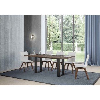 Tecno Double Table - Klapptisch 120/200x45/90 cm Gestell Tecno Double Oak Nature Anthrazit