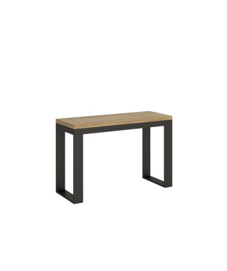 Tecno Double Table - Klapptisch 120/200x45/90 cm Gestell Tecno Double Oak Nature Anthrazit