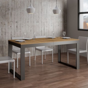 Tecno Evolution Tisch - Ausziehbarer Tisch 90x120/224 cm Tecno Evolution White Ash Anthrazit Gestell