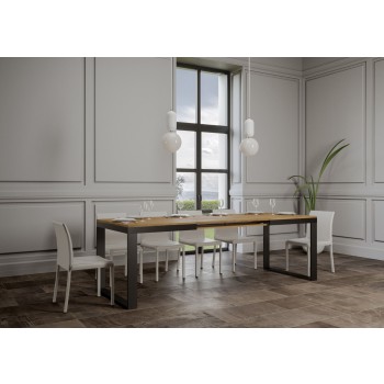 Tecno Evolution Tisch - Ausziehbarer Tisch 90x160/264 cm Tecno Evolution White Ash Anthrazit Gestell