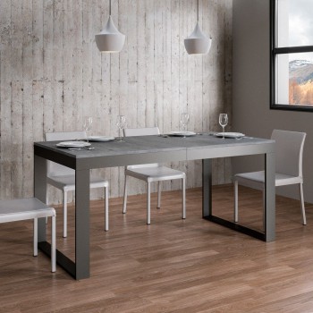 Tecno Evolution Tisch - Ausziehbarer Tisch 90x160/420 cm Tecno Evolution White Ash Anthrazit Gestell