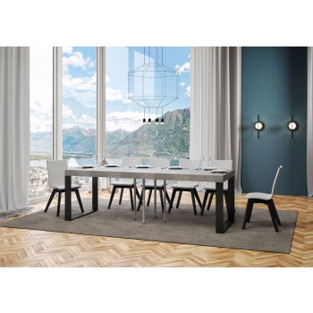 Tecno Premium Tisch - Ausziehbarer Tisch 90x90/246 cm Tecno Premium Esche weiß