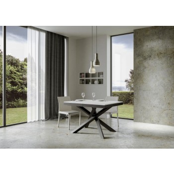 Volantis Evolution Tisch Anthrazit Gestell - Ausziehbarer Tisch 90x120/224 cm Volantis Evolution Weiß Esche Anthrazit Gestell