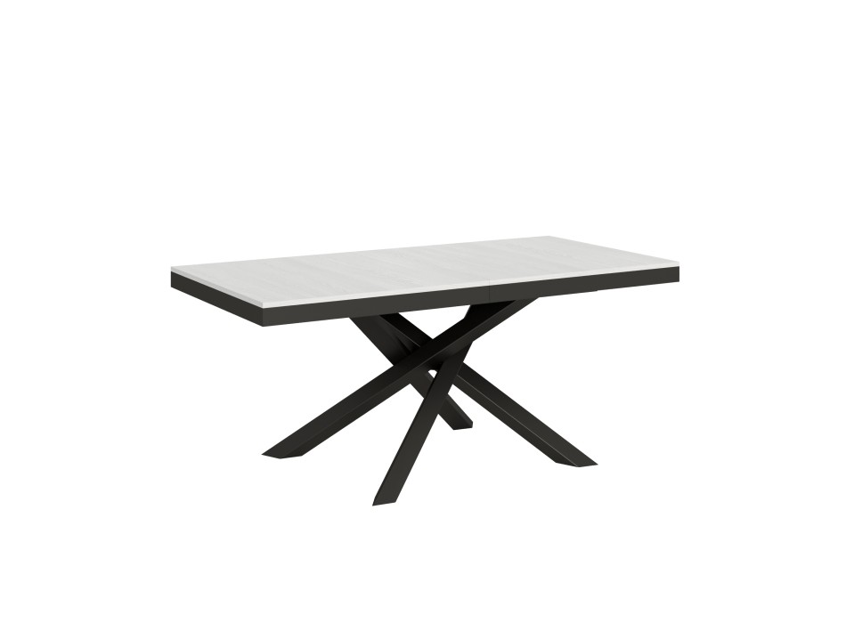 Volantis Evolution Tisch Anthrazit Gestell - Ausziehbarer Tisch 90x180/440 cm Volantis Evolution Weiß Esche Anthrazit Gestell