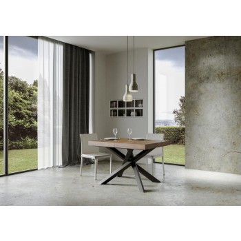 Volantis Premium Tisch Anthrazit Gestell - Ausziehbarer Tisch 90x120/224 cm Volantis Premium Weiß Esche Anthrazit Gestell