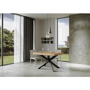 Volantis Premium Tisch Anthrazit Gestell - Ausziehbarer Tisch 90x120/224 cm Volantis Premium Weiß Esche Anthrazit Gestell