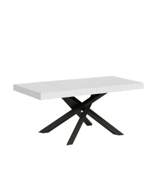 Volantis Premium Tisch Anthrazit Gestell - Ausziehbarer Tisch 90x120/224 cm Volantis Premium Weiß Esche Anthrazit Gestell