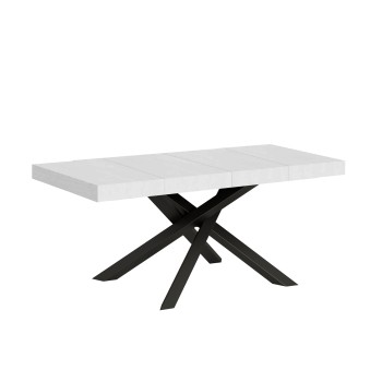 Volantis Premium Tisch Anthrazit Gestell - Ausziehbarer Tisch 90x120/224 cm Volantis Premium Weiß Esche Anthrazit Gestell