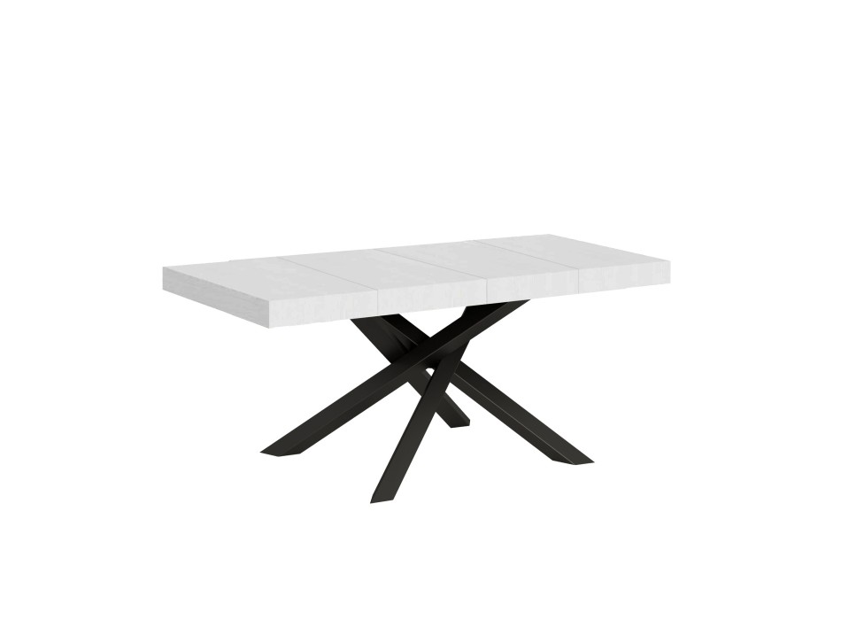 Volantis Premium Tisch Anthrazit Gestell - Ausziehbarer Tisch 90x120/224 cm Volantis Premium Weiß Esche Anthrazit Gestell