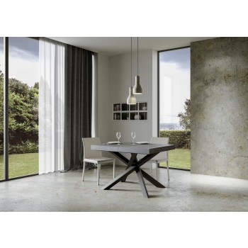 Volantis Premium Tisch Anthrazit Gestell - Ausziehbarer Tisch 90x130/234 cm Volantis Premium Weiß Esche Anthrazit Gestell