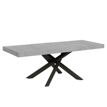 Volantis Premium Tisch Anthrazit Gestell - Ausziehbarer Tisch 90x160/264 cm Volantis Premium Weiß Esche Anthrazit Gestell