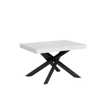 Volantis Tisch Anthrazit-Gestell - Ausziehbarer Tisch 90x120/224 cm Volantis White Ash Anthrazit-Gestell