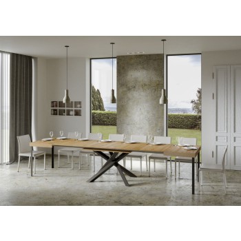 Volantis Tisch Anthrazit-Gestell - Ausziehbarer Tisch 90x130/390 cm Volantis White Ash Anthrazit-Gestell