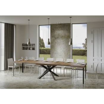 Volantis Tisch Anthrazit-Gestell - Ausziehbarer Tisch 90x130/390 cm Volantis White Ash Anthrazit-Gestell