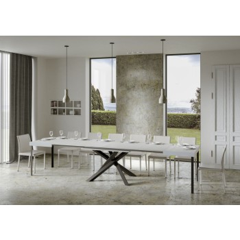 Volantis Tisch Anthrazit-Gestell - Ausziehbarer Tisch 90x130/390 cm Volantis White Ash Anthrazit-Gestell