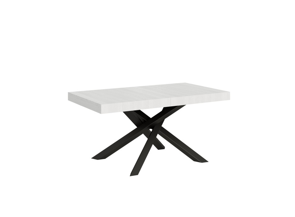 Volantis Tisch Anthrazit-Gestell - Ausziehbarer Tisch 90x160/264 cm Volantis White Ash Anthrazit-Gestell